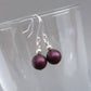 Simple Plum Drop Earrings - Everyday, Eggplant, Sterling Silver Dangle Earrings