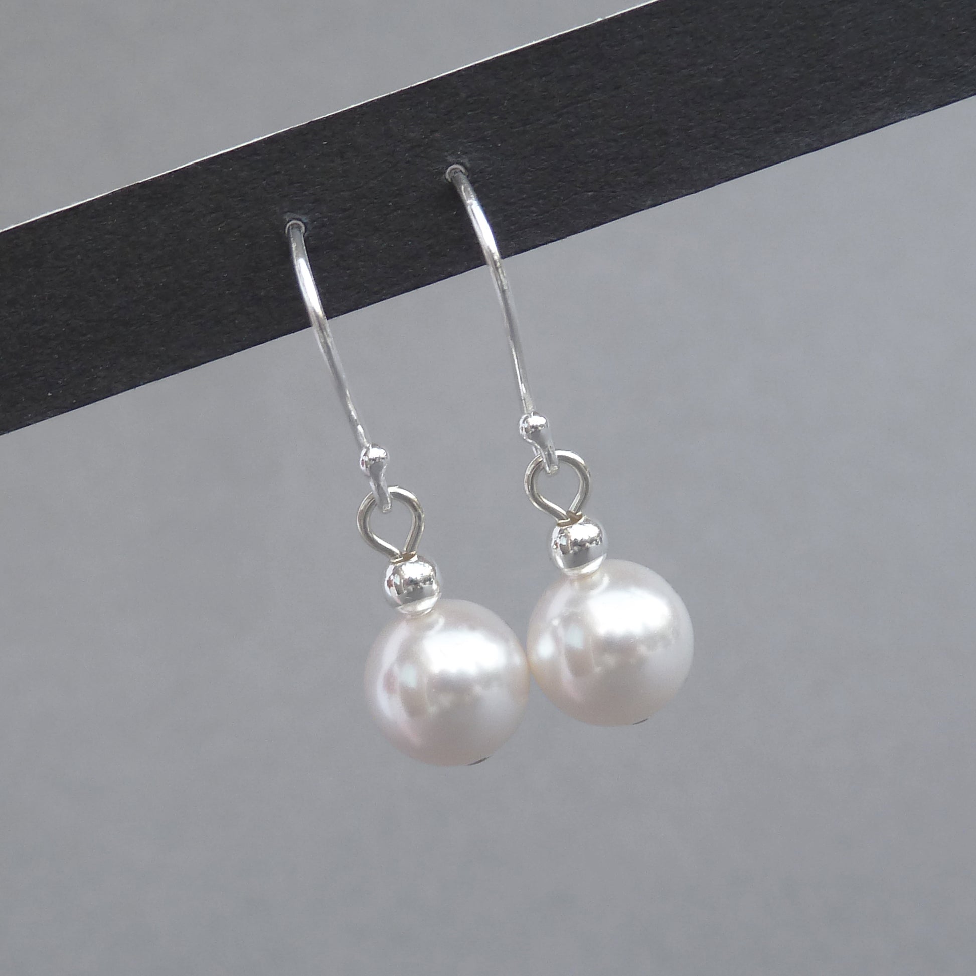Everyday white pearl earrings