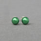 6mm green pearl stud earrings