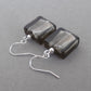 Grey glass bead earrings