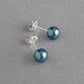 Hunter green pearl stud earrings
