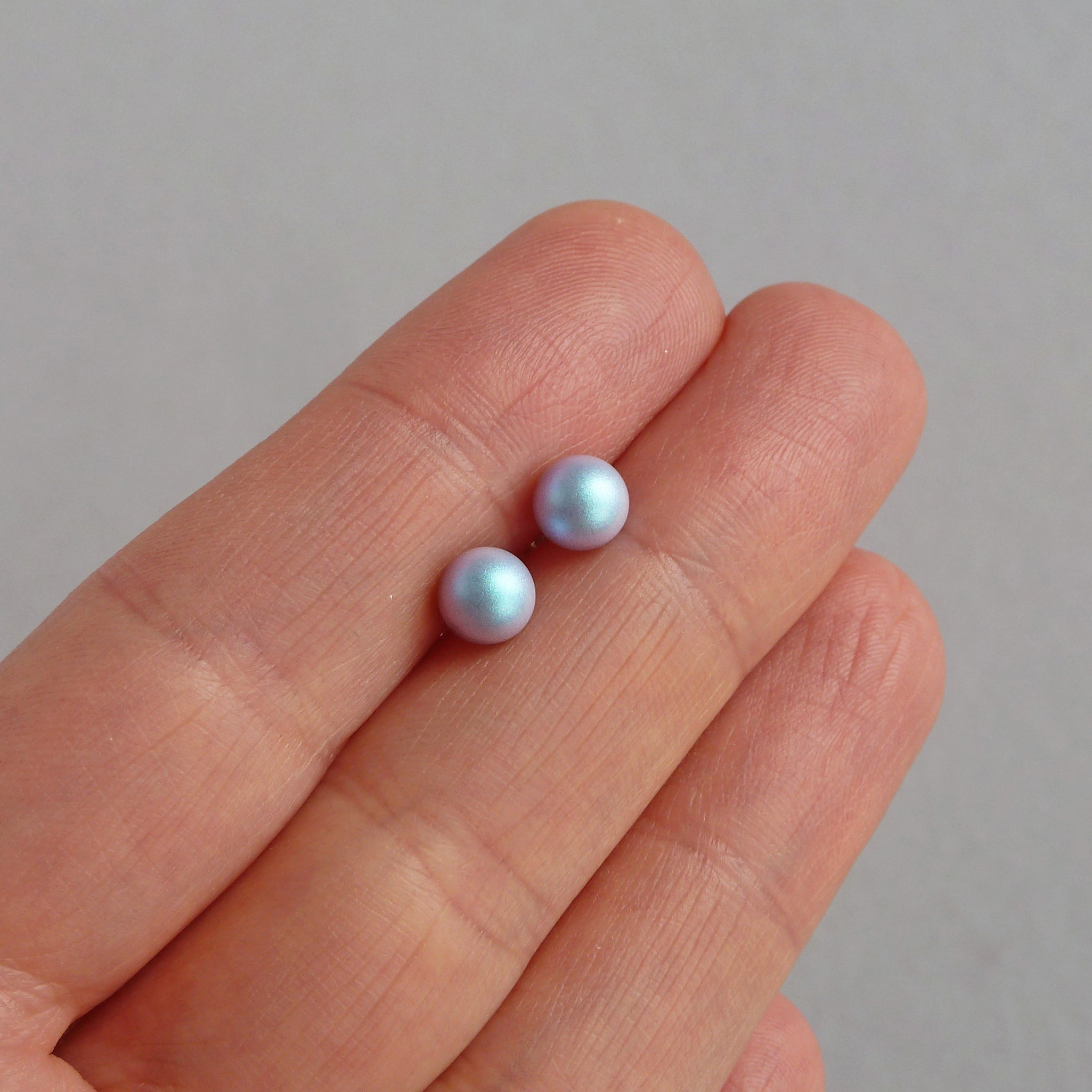 Pale blue on sale stud earrings