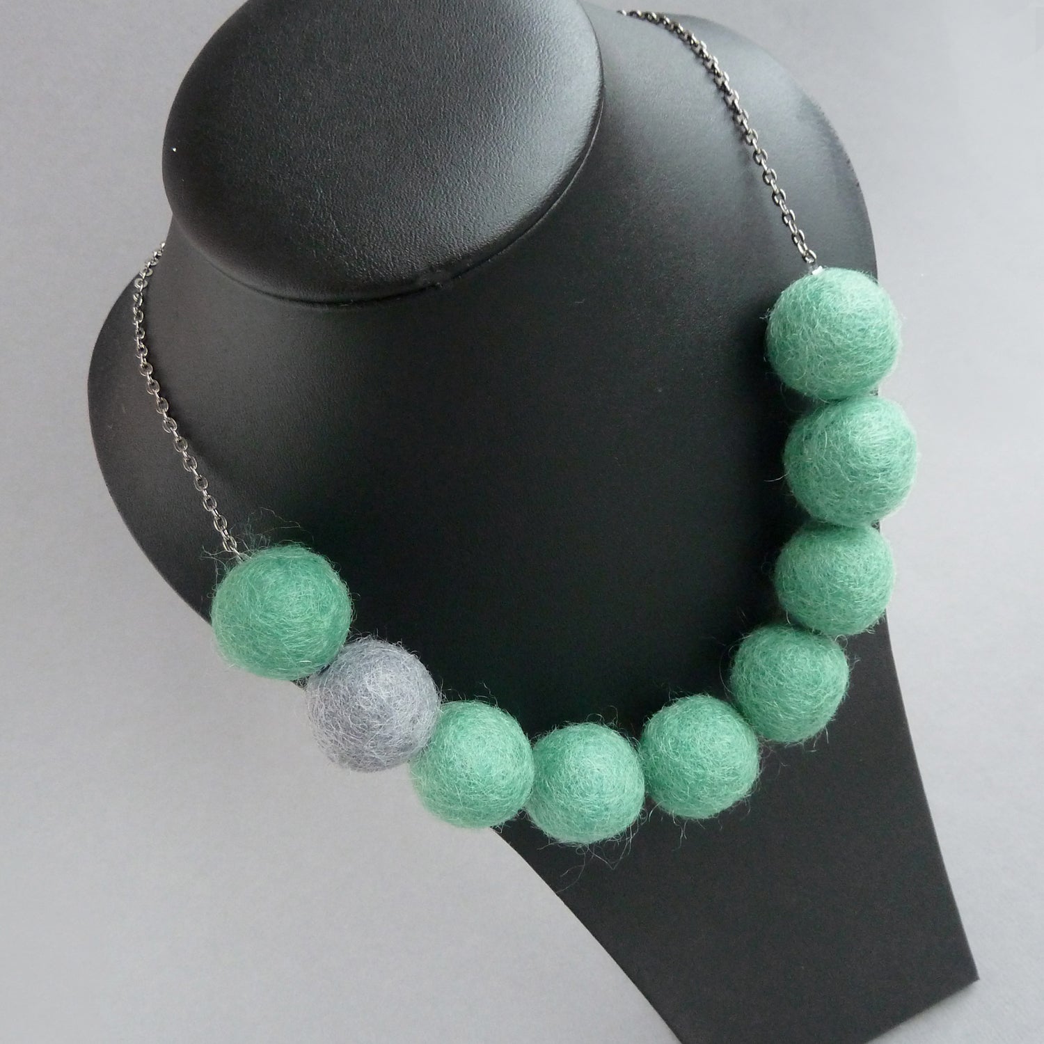 Green Beads Chunky Necklace - Glitterati by Alankriti - 167929