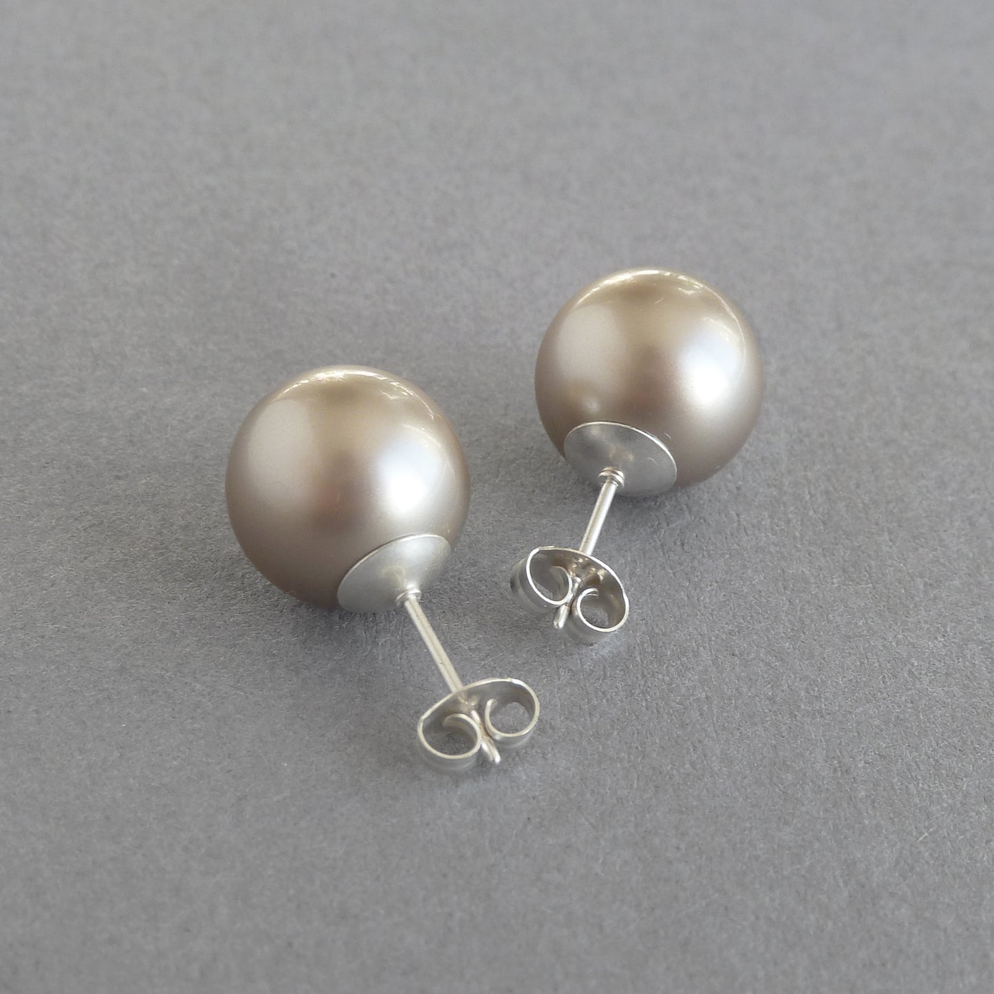 Large coffee pearl studs