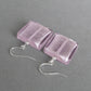 Large light pink fused glass earrings