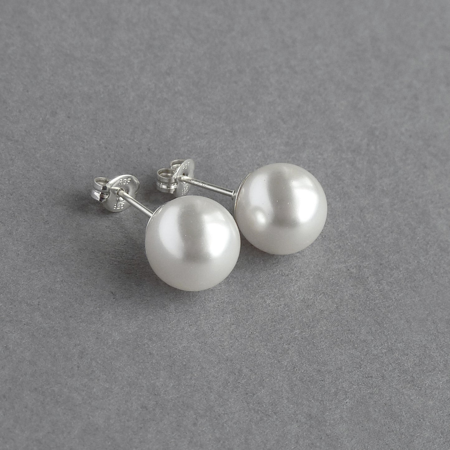 Large white pearl studs
