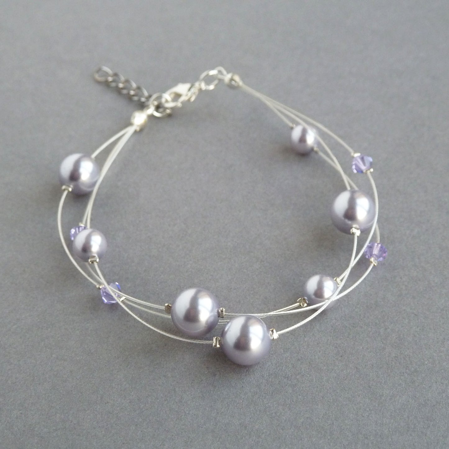 Lavender floating pearl bracelet