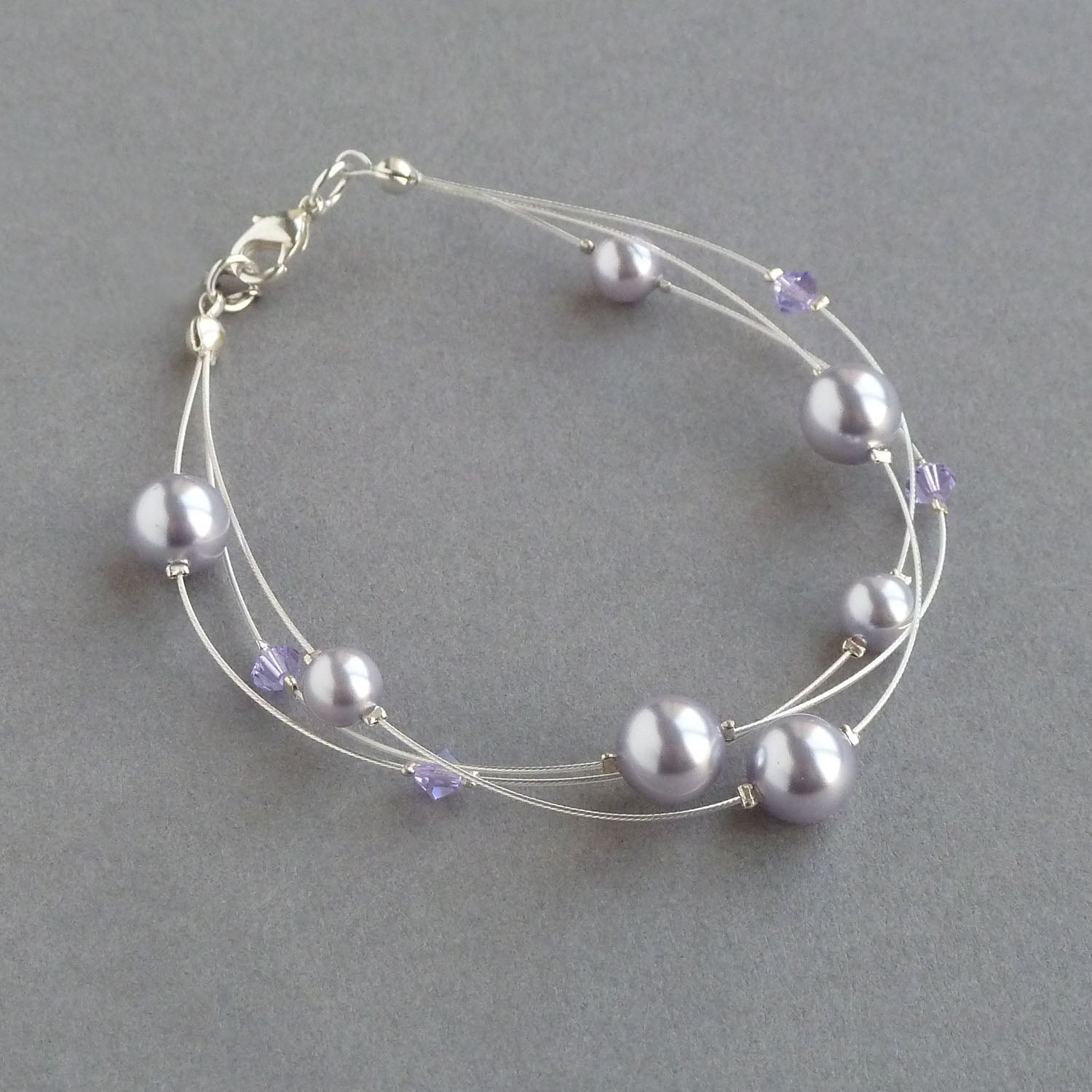 Lavender multi strand bracelet
