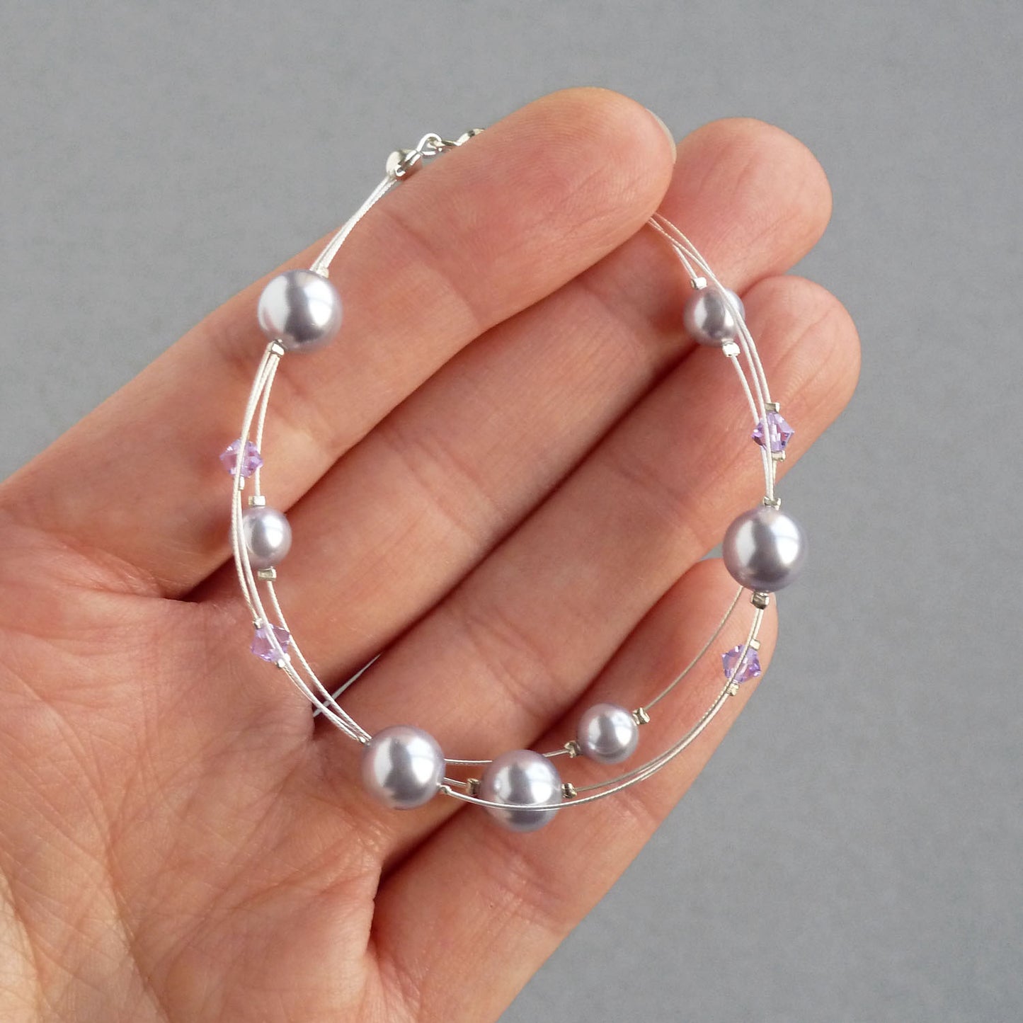 Lavender pearl bridesmaids bracelets