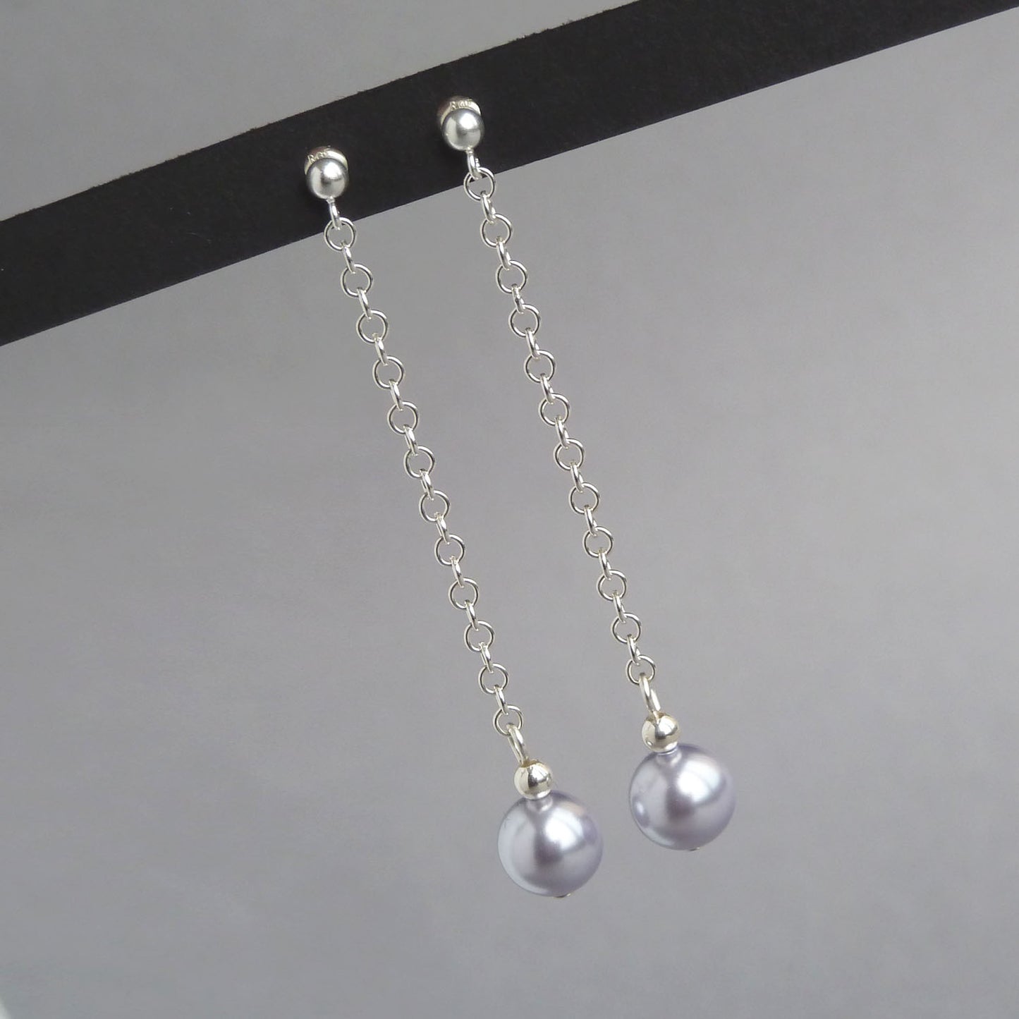 Lavender pearl bridesmaids earrings