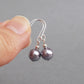Lavender pearl dangly earrings