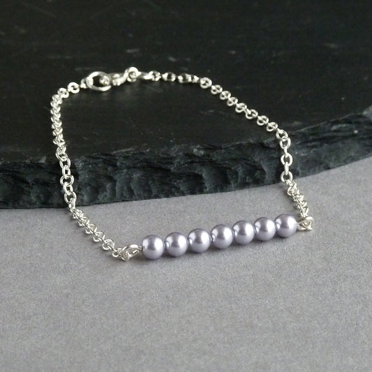 Lavender pearl layering bracelet
