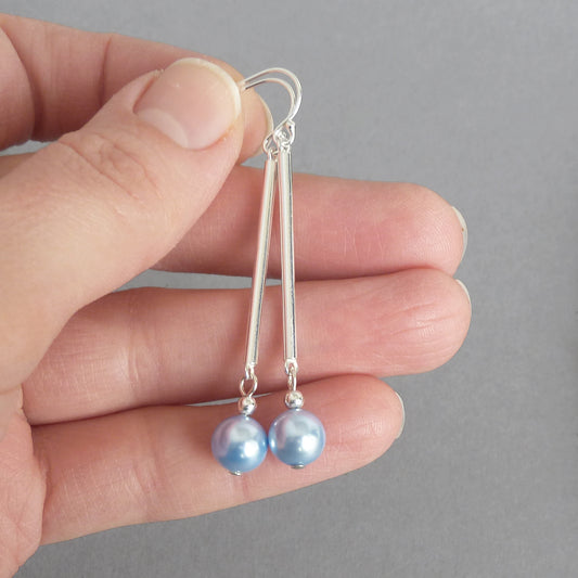 Light blue dangle earrings