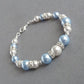 Light blue pearl and crystal bracelet
