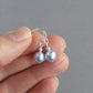 Simple Light Blue Pearl Drop Earrings - Everyday, Pale Blue, Dangle Earrings