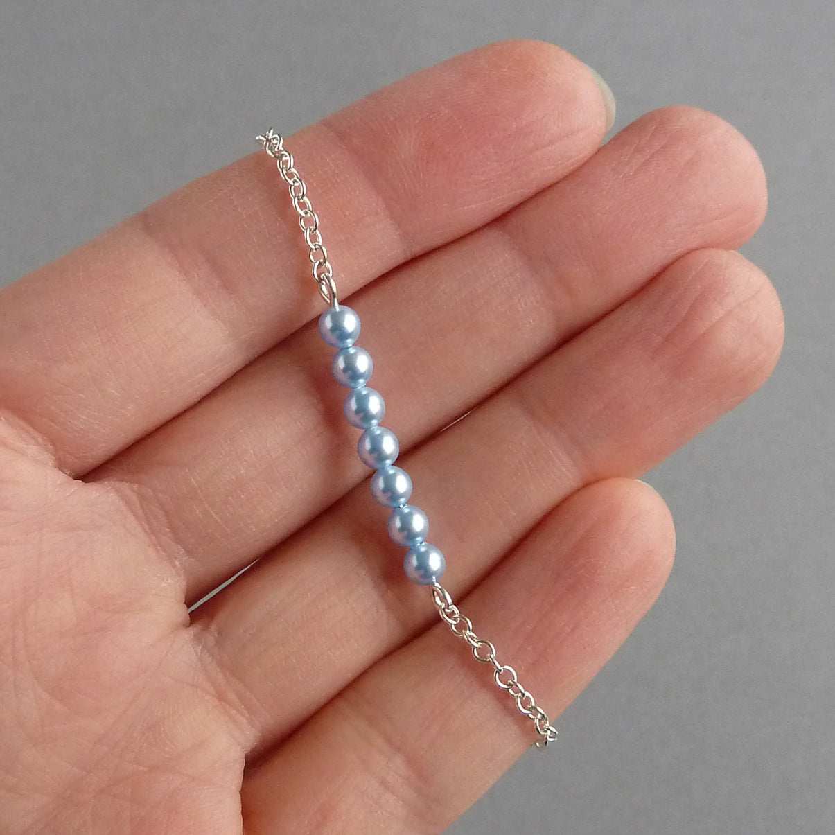 Light blue pearl layering bracelet