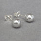 6mm silver grey pearl studs
