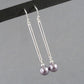 Lilac pearl drop earrings