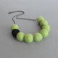Lime felt ball necklace