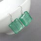 Mint fused glass earrings