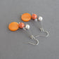 Orange 3 strand earrings