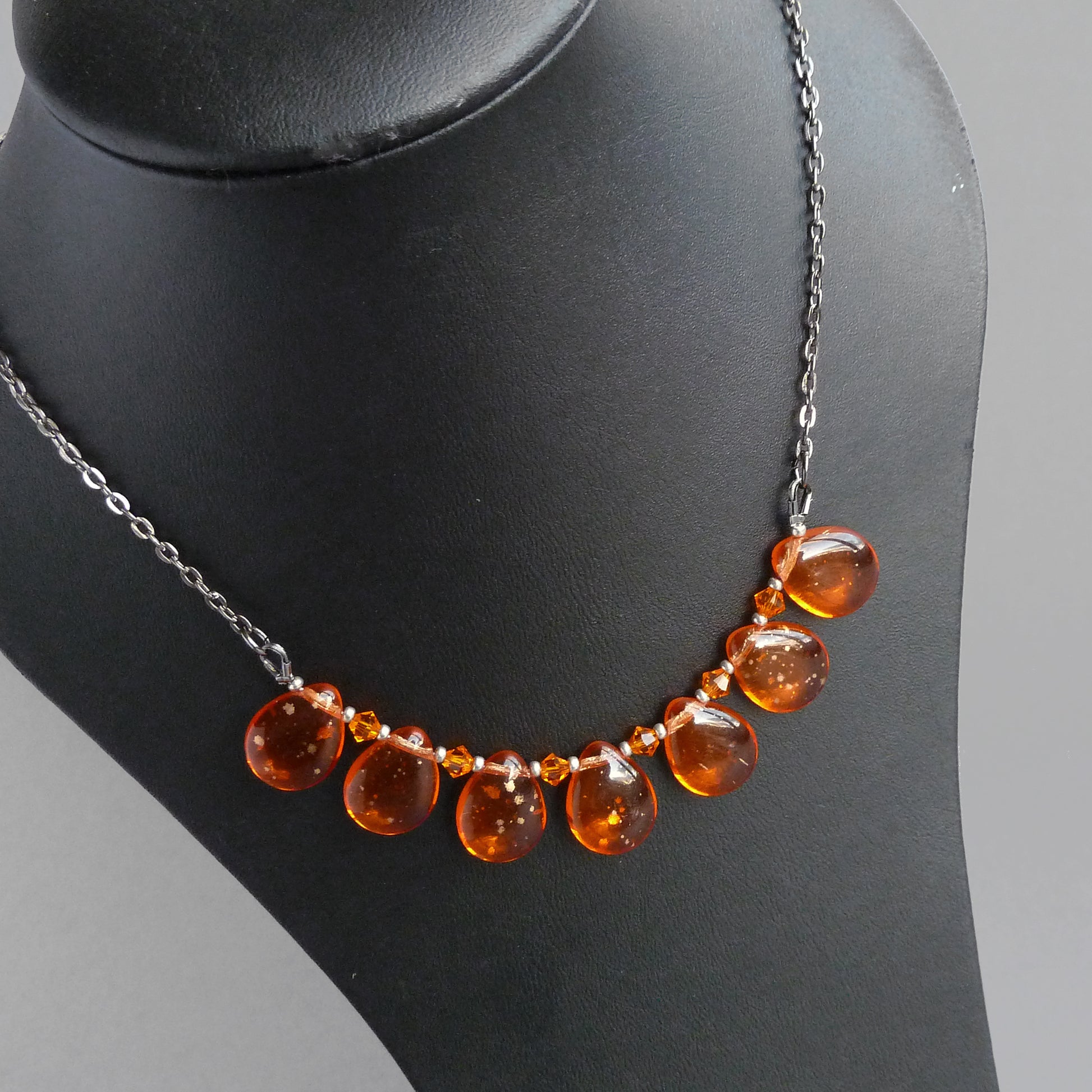 Bright orange statement necklace