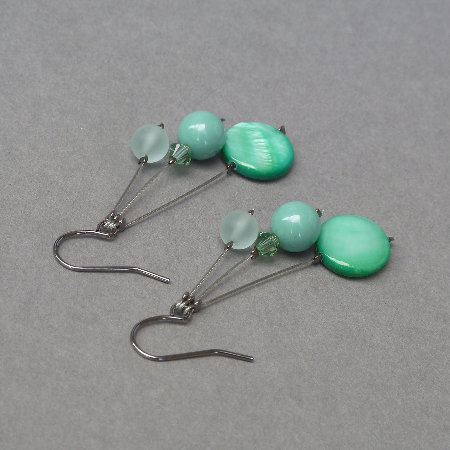 Pale teal earrings