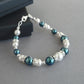 Petrol blue pearl bracelets