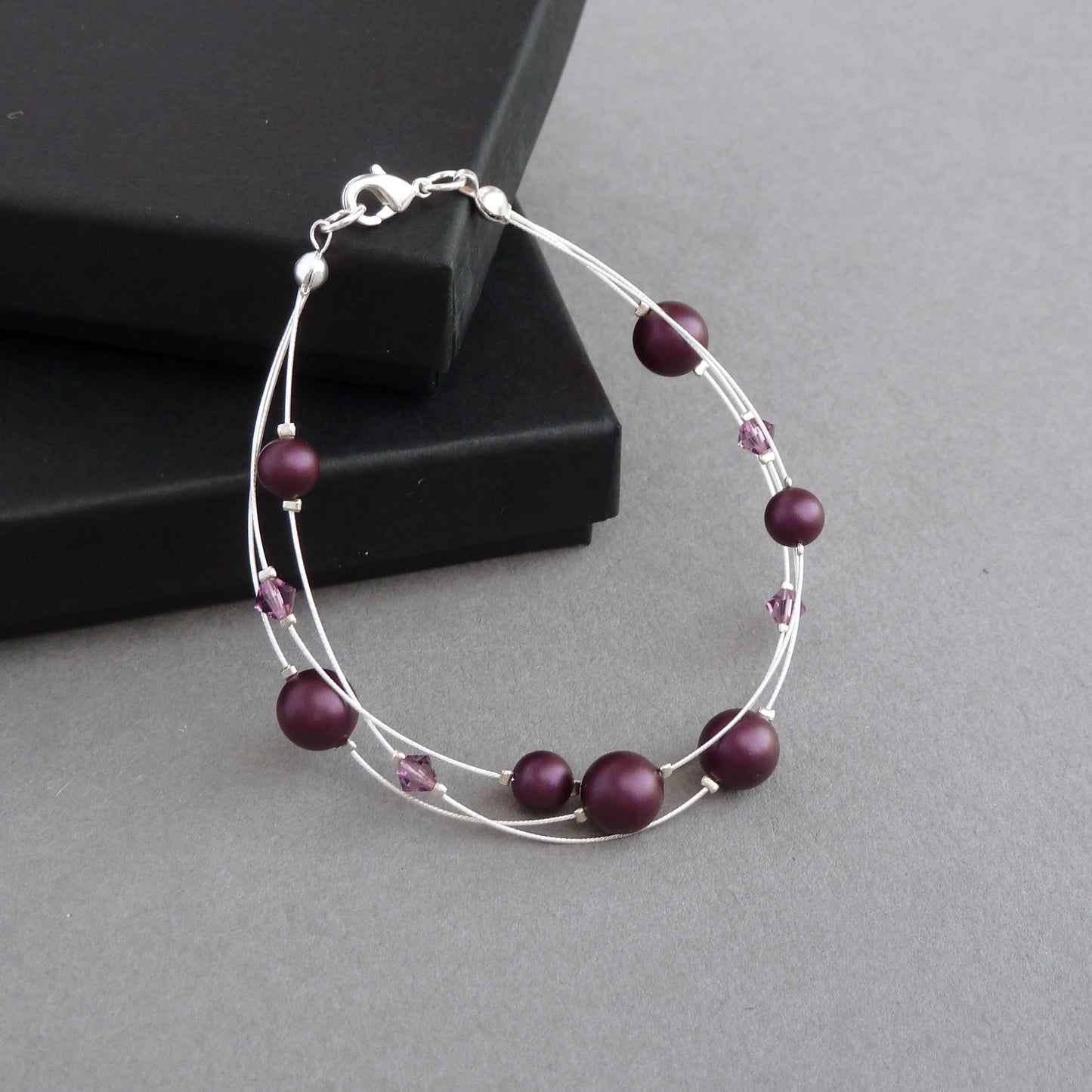 Plum multi-strand bracelet