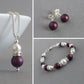6mm Elderberry Glass Stud Earrings - Small, Round, Plum, Coloured Glass Pearl Studs