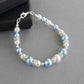 Powder blue pearl bridesmaids bracelet