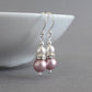 Powder rose pearl drop earrings 
