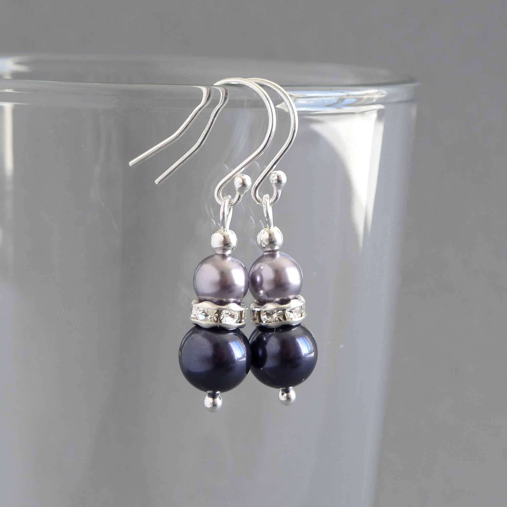 Purple pearl drop on sale earrings