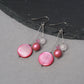 Raspberry pink drop earrings