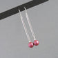 Raspberry pink dangle earrings