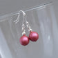 Simple raspberry pink dangle earrings