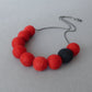 Red felted necklace