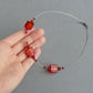 Red glass bead necklace
