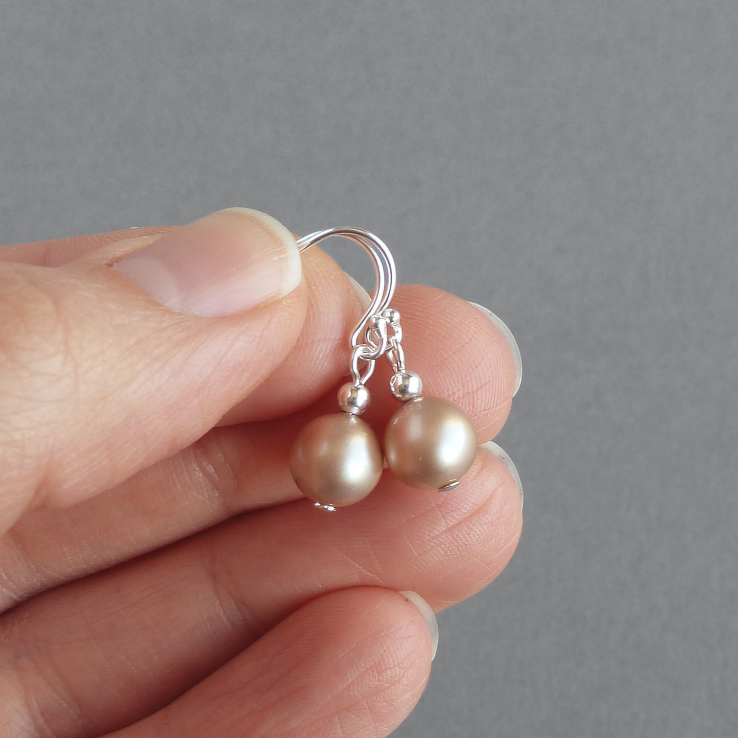 Rose gold pearl dangle earrings