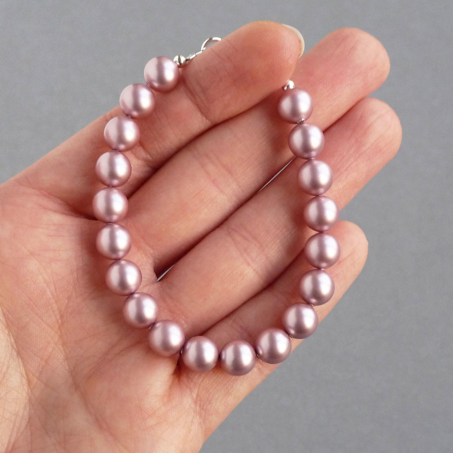 Rose pink pearl bracelet
