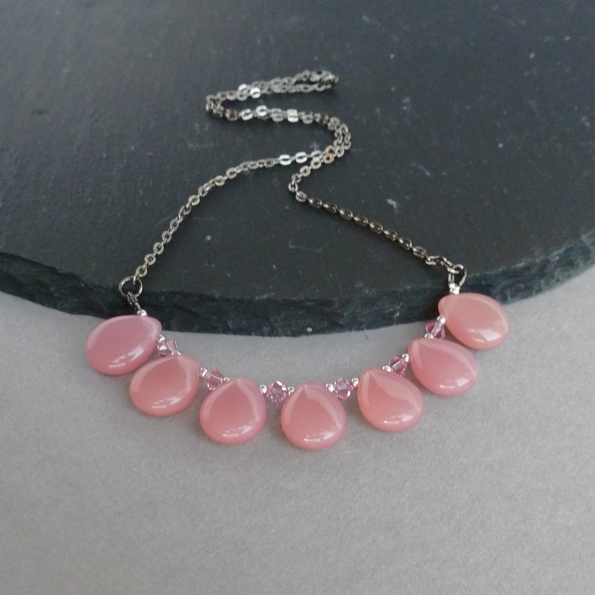 Pale pink clearance statement necklace