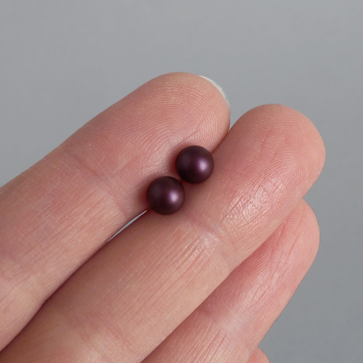 Round dark purple ball studs