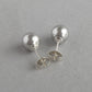 Round silver pearl studs