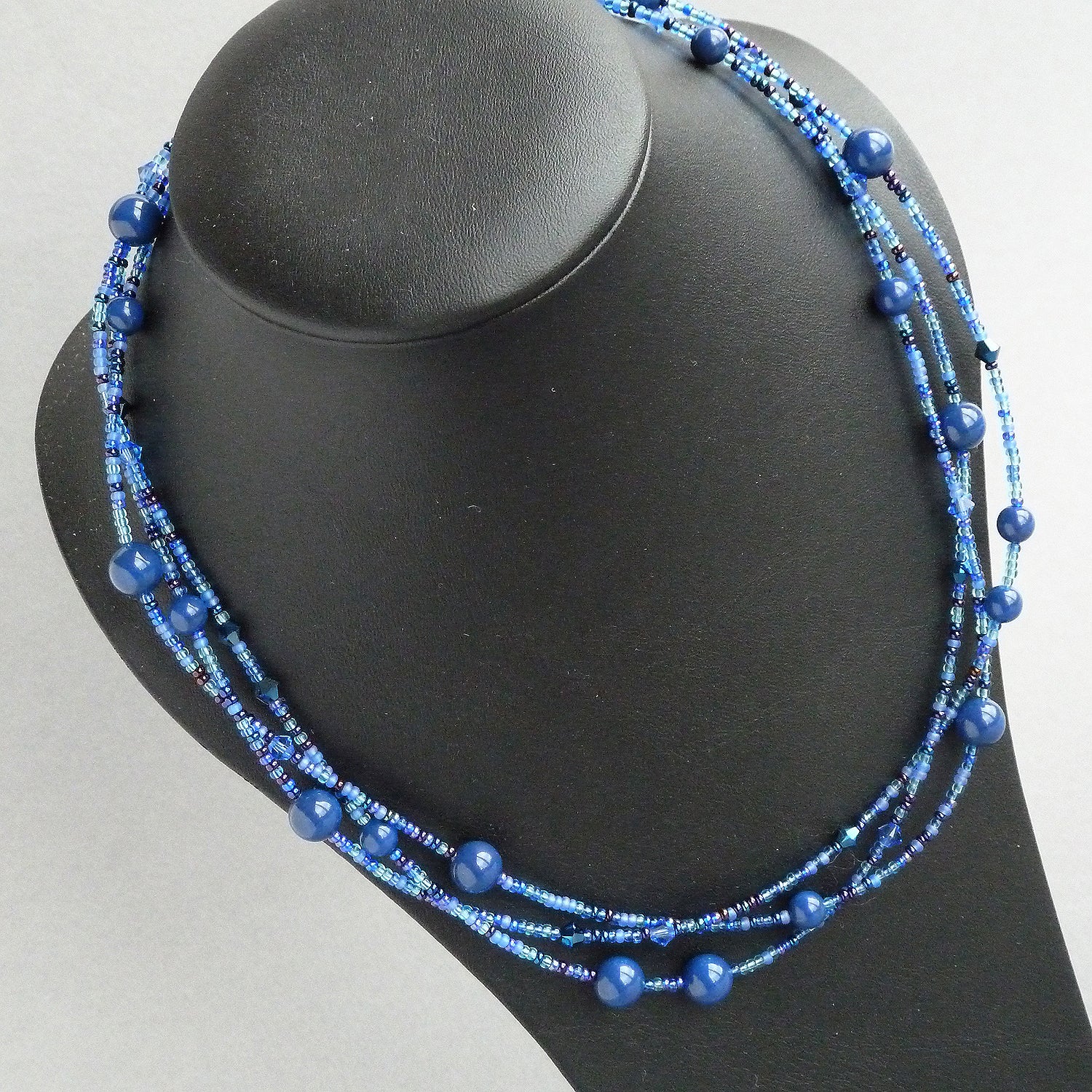 Royal blue multi strand necklace