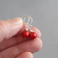 Scarlet pearl drop earrings