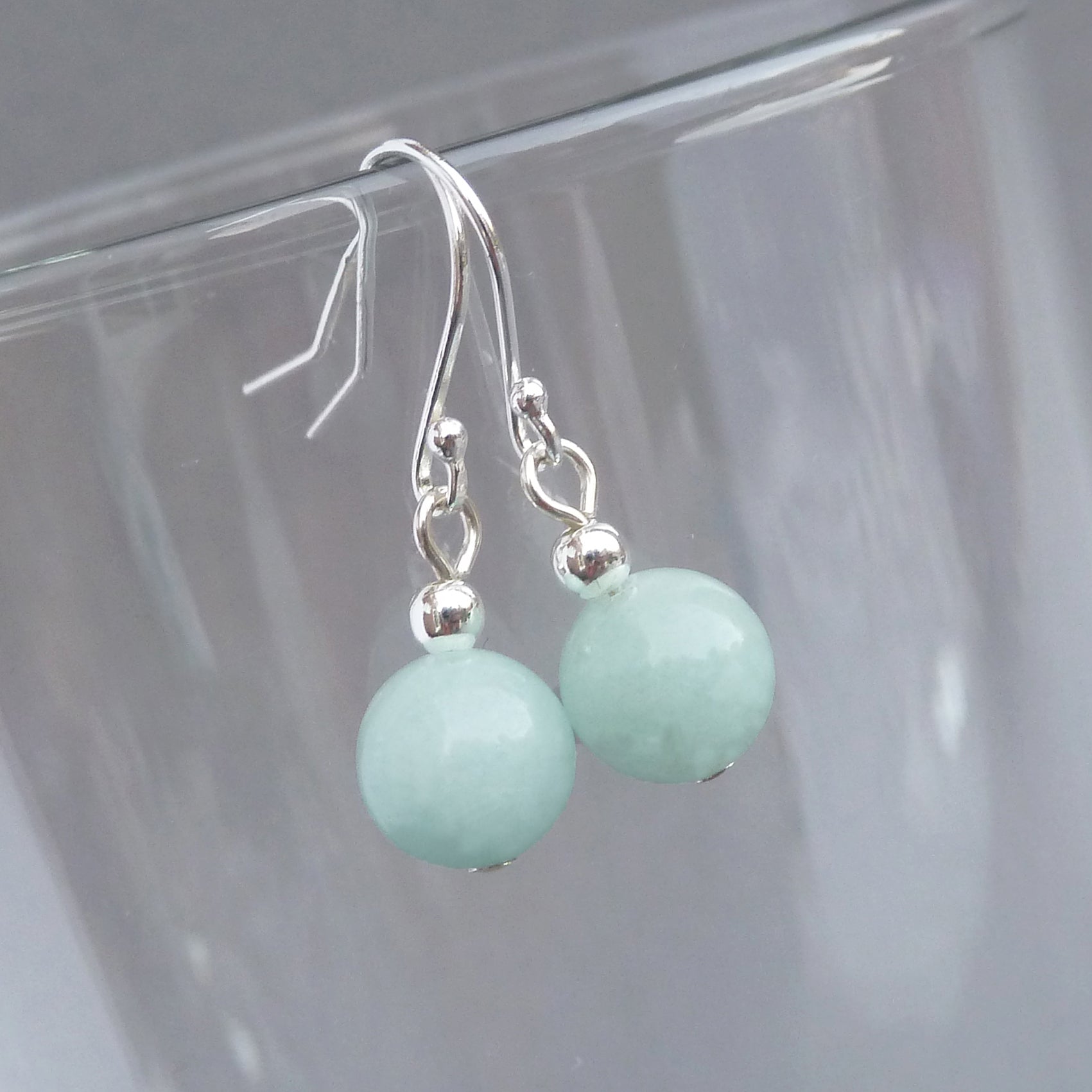 Mint green drop on sale earrings