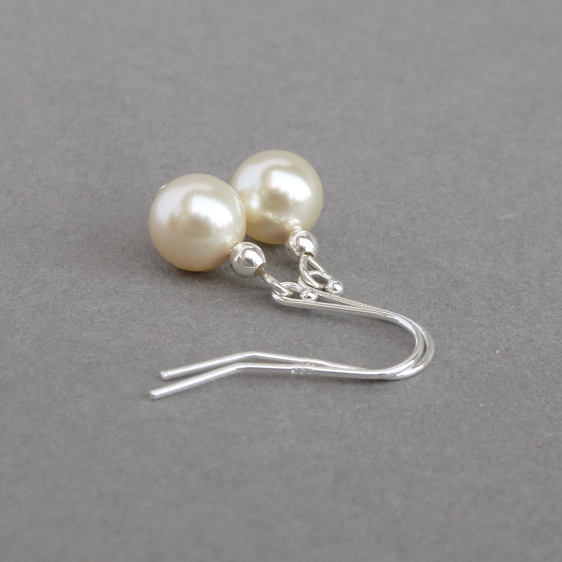 Simple cream pearl drop earrings