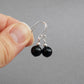 Simple jet black dangle earrings