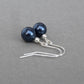 Simple navy pearl drop earrings