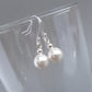 Simple white pearl drop earrings